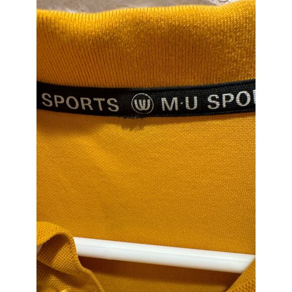 MU Sports Women's Graphic Yellow Polo Shirt | 100% Cotton | Size‎ Medium - Picture 2 of 5